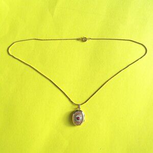 Vintage Petit point locket necklace